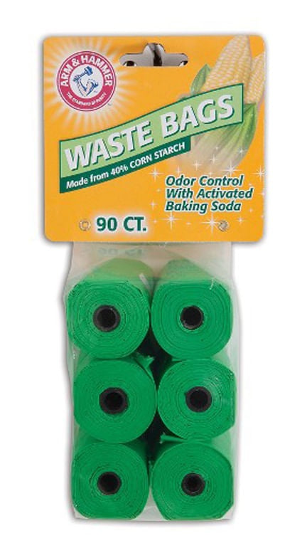 Arm & Hammer Replacement Disposable Corn Starch Waste Bags Refills Green 90 Count