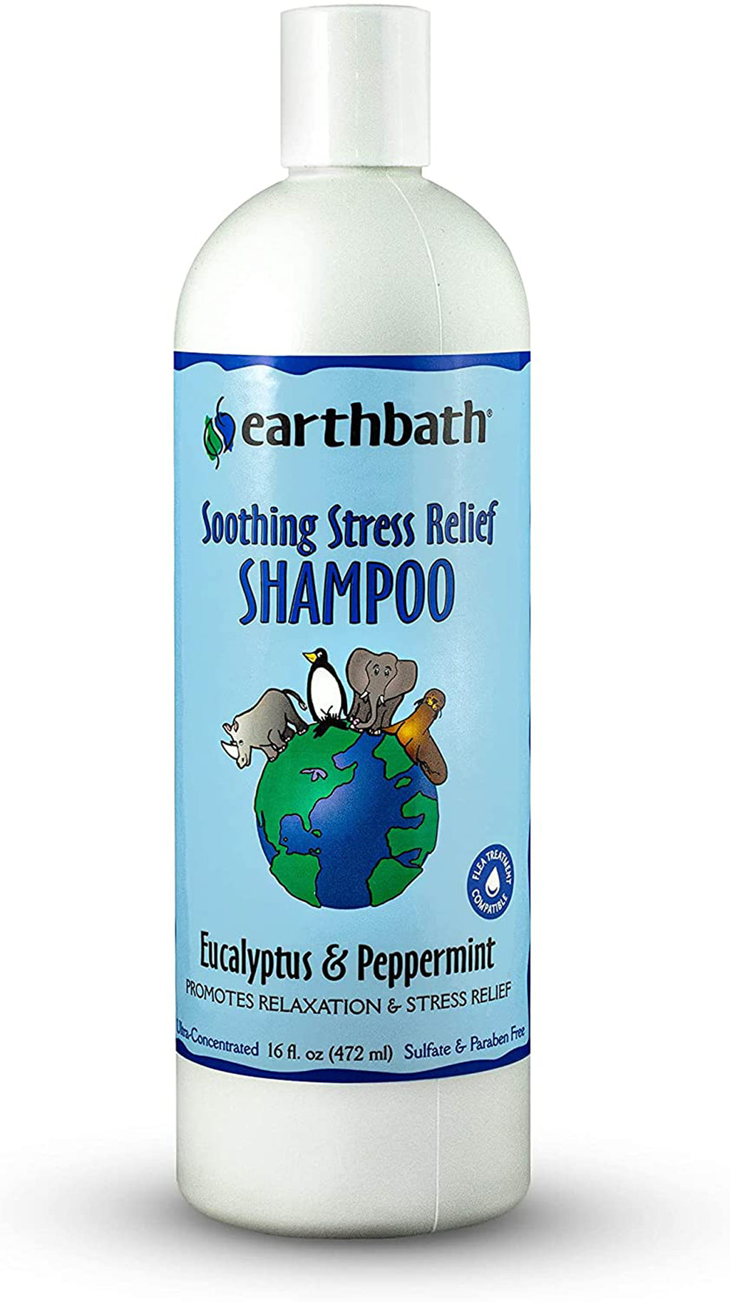 Earthbath Soothing Stress Relief Shampoo, Eucalyptus & Peppermint 16oz