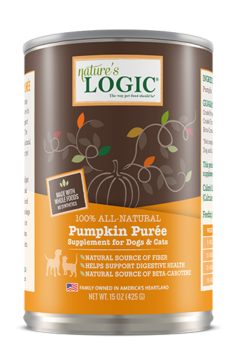 Nature's Logic Pumpkin Purée Dog & Cat Food Supplement, 15-oz can