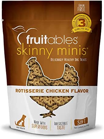 Fruitables Skinny Minis Soft Grain-Free Dog Treats-Rotisserie Chicken 5 oz