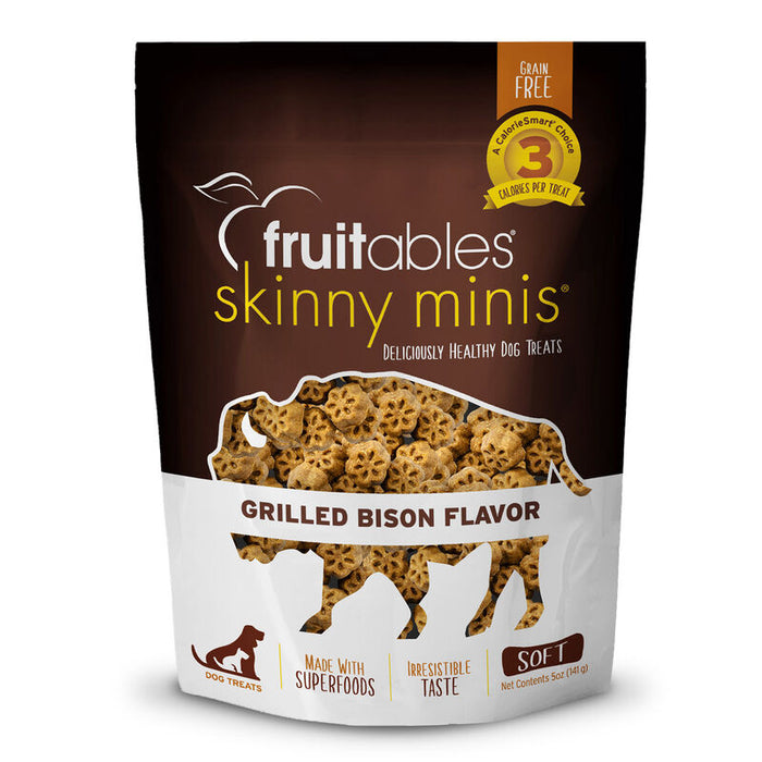 Fruitables Skinny Minis Soft Grain-Free Dog Treats-Grilled Bison 5 oz