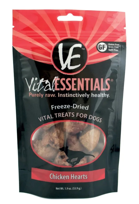 Vital Essentials Dog Freeze-Dried Chicken Hearts 1.9oz
