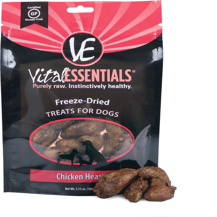 Vital Essentials Freeze-Dried Raw Chicken Hearts Dog Treats 3.75oz