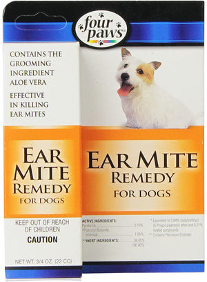Four Paws Aloe Ear Mite Treatment for Dogs, 3.4 ounces