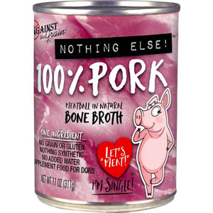 Against the Grain Nothing Else One Ingredient Pork Dog Food 11 Oz Cans (Case of 12)