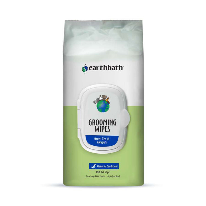 Earthbath Grooming Wipes, Green Tea  Awapuhi 1ea/100 ct