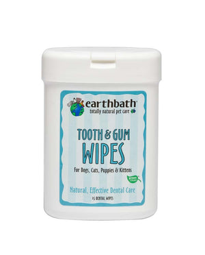 Earthbath Tooth & Gum Wipes for Dogs, Cats, Puppies, & Kittens 25ct