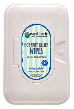 Earthbath Hot Spot Relief Wipes With Tea Tree and Aloe Vera 100 Ct