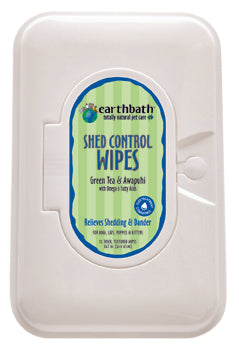 Earthbath Shed Control Wipes, Green Tea and Awapuhi 72 Ct