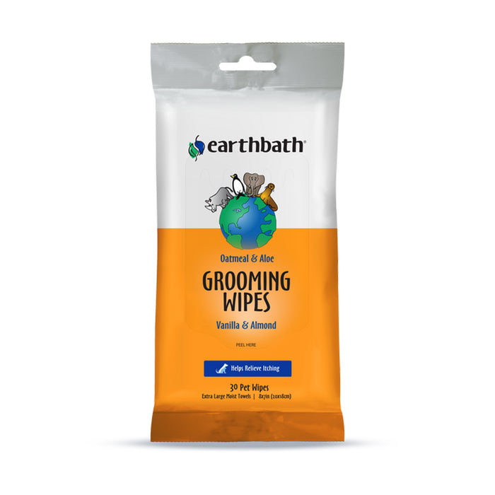 Earthbath Oatmeal  Aloe Grooming Wipes, Vanilla  Almond SoftSided Pouch 30 count