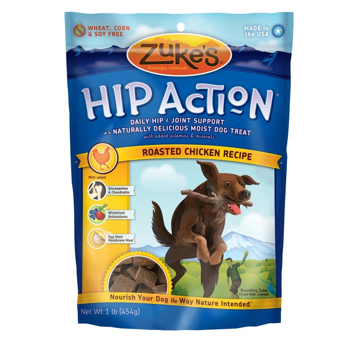 Zuke's Grain Free Hip Action Chicken Dog Treats1lb