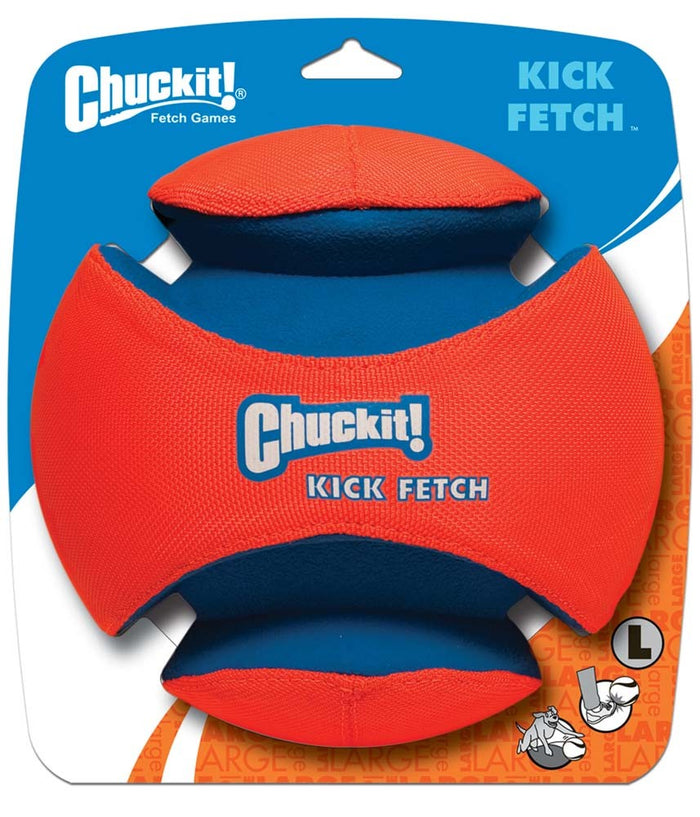 Chuckit! Kick Fetch Ball Dog Toy Blue & Orange, Large