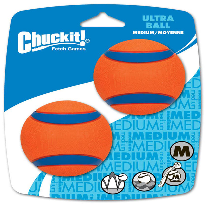 Chuckit! Ultra Ball Dog Toy Blue, Orange 2 Pack Medium