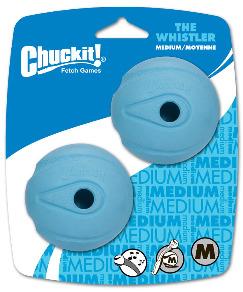 Chuckit! The Whistler Ball Dog Toy Assorted (2 Pack, Medium)