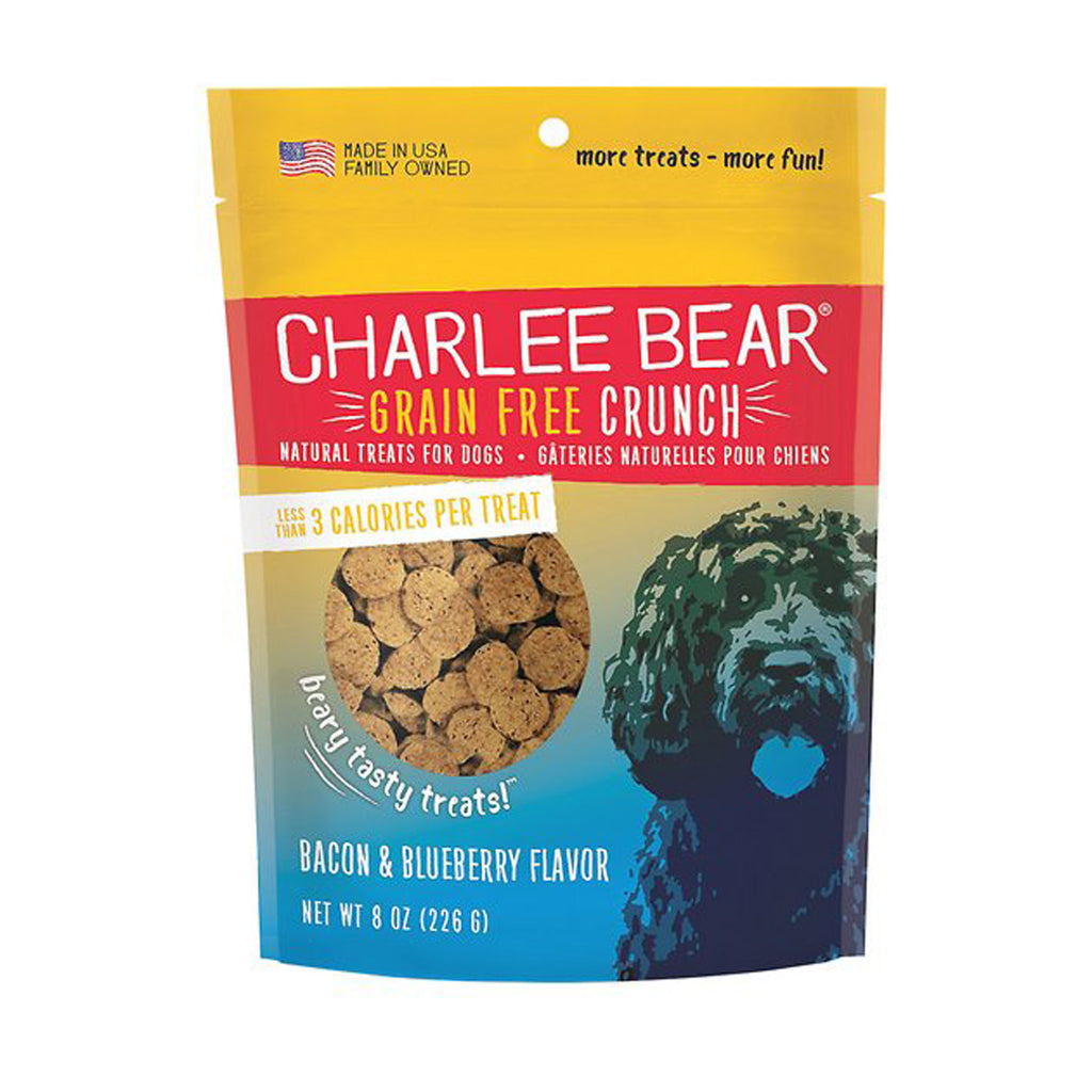 Charlee Bear Grain Free Crunch Bacon & Blueberry Dog Treats 8oz