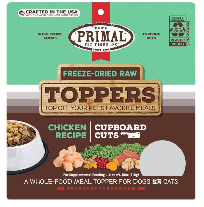 Primal Dog-Cat Fd Raw Topper Cupboard Cuts Chicken 18Oz