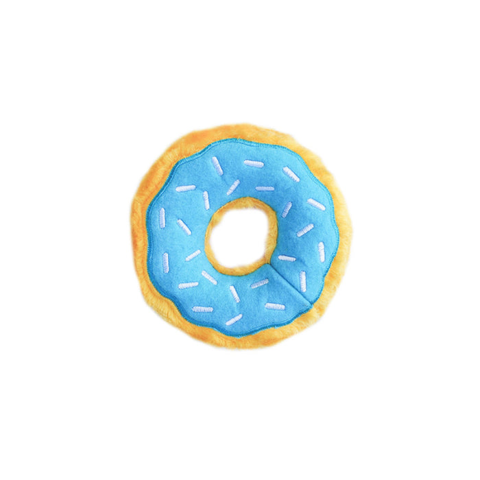 ZippyPaws Junior Blueberry Donutz Dog Toy with Squeakers