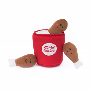 ZippyPaws Zippy Burrow Dog Toy - Bucket of Chicken, Medium