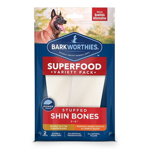 Barkworthies Shin Bone Stuffed 5-6 Inch Variety Pack for Dogs