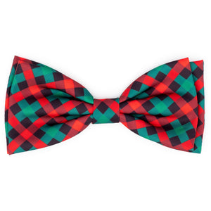 The Worthy Dog Holiday Check Bow Tie