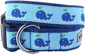 The Worthy Dog Narwhal Blue Dog Collar Size Small