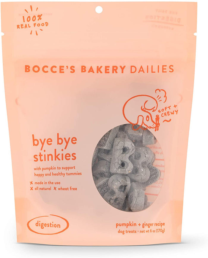 Bocces Dog Soft Chews Bye Bye Stinkies Digestive Aid dog treats 6oz