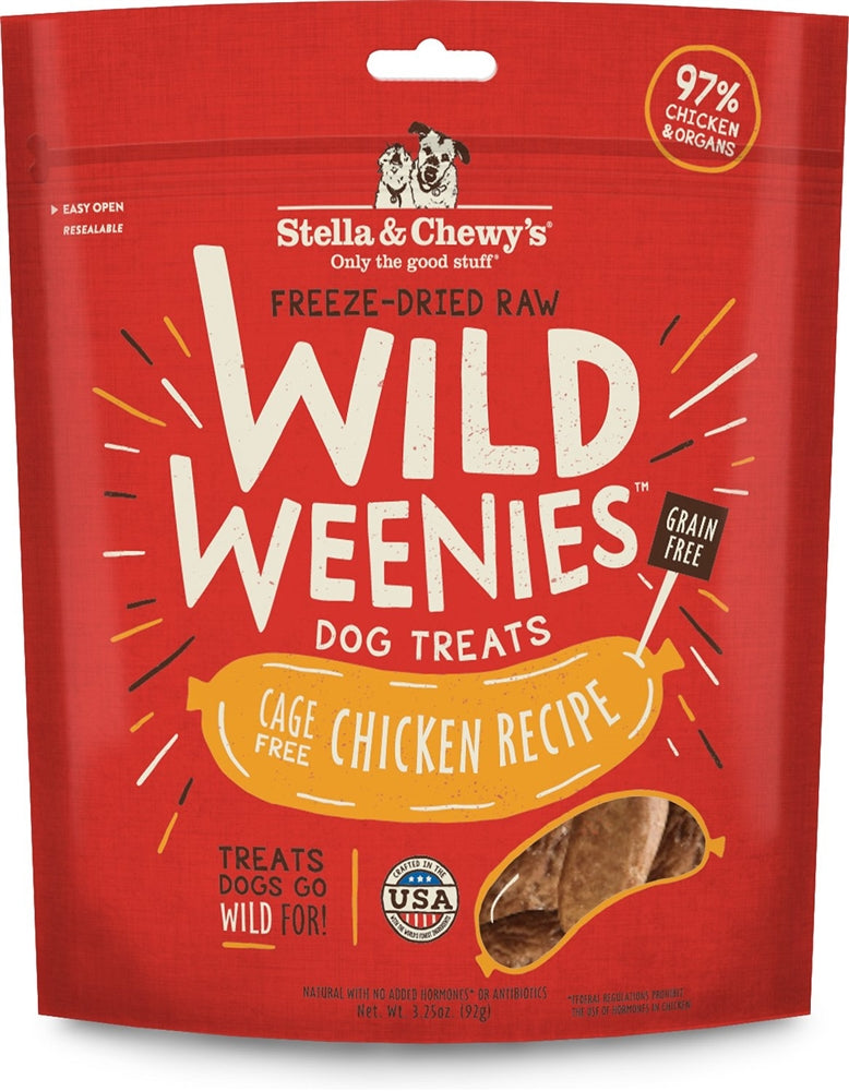 Stella and Chewy's Dog Freeze Dried Weenie Chicken Dog Treats 3.25 Oz.
