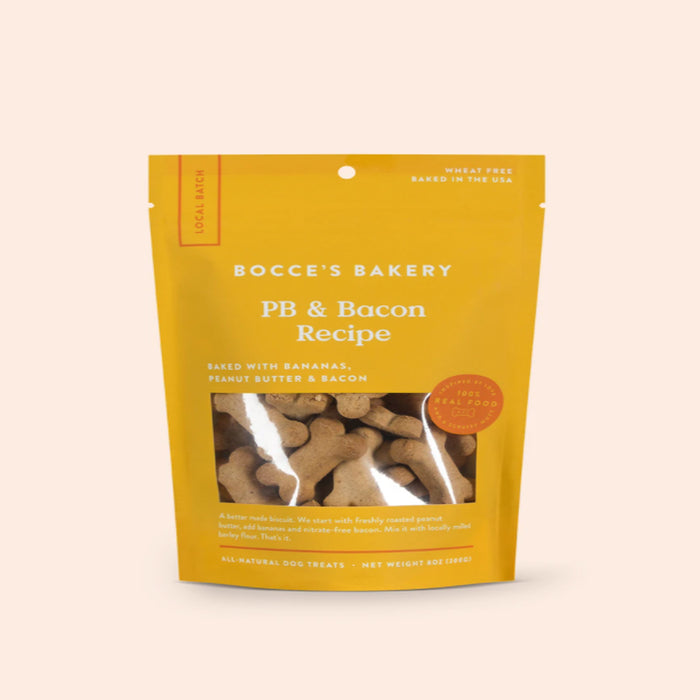 Bocce's Bakery Peanut Butter Bacon Dog Biscuits 8oz.