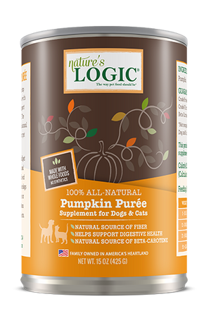 Nature's Logic Pumpkin Purée Dog & Cat Food Supplement, 15-oz can