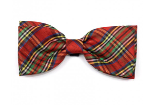 The Worthy Dog Red Plaid Lurex Bow Tie
