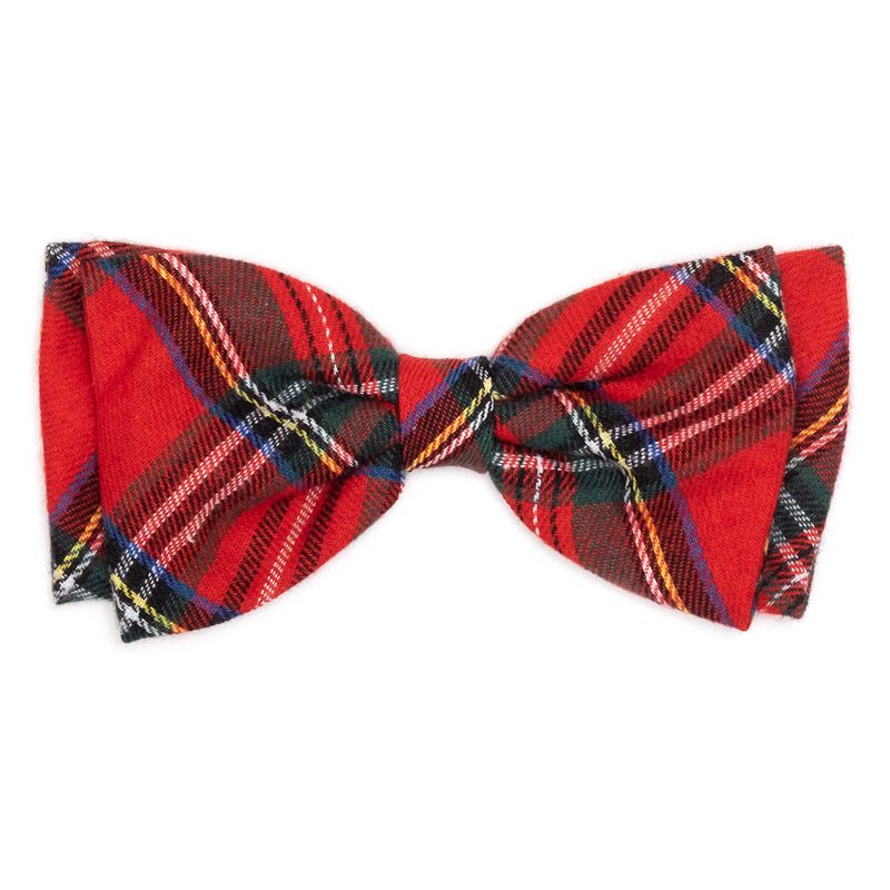 The Worthy Dog Red Plaid III Bow Tie