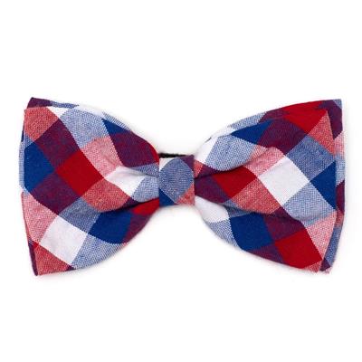 The Worthy Dog Stripe Red, White & Blue Bow Tie