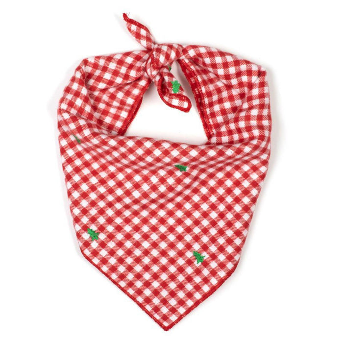 The Worthy Dog Check Trees Tie-On Bandana